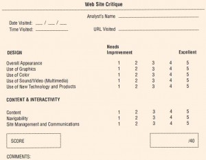 AWeb site evaluation form