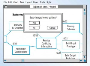 A dialog box: one type of question-and-answer interface.