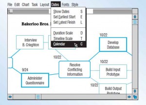 A pull-down menu is there when the user needs it.