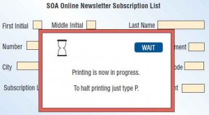 Feedback tells the user that there will be a delay during printing.