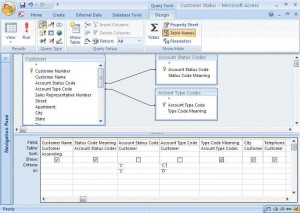 Query by example using Microsoft Access