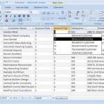 A table of codes used in a drop-down list. This list is used to select a code for adding or changing an item in a record.