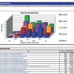 A sample report from Webtrends Corporation showing the most downloaded files on the corporate Web site