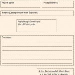 A form to document structured walkthroughs; walkthroughs can be done whenever a portion of coding, a system, or a subsystem is complete.