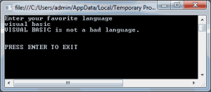 A console application in developed in Vb 2008 which uses the command prompt