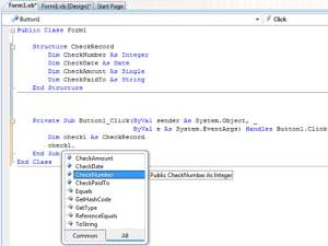 VB - Variables of custom types expose their members as properties