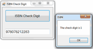 Calling the ISBNCheck-Digit() function