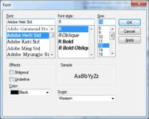 Font dialog box in VB2008