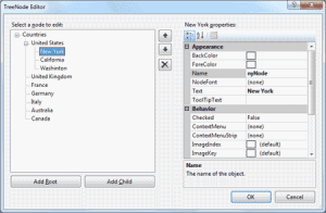 The TreeNode Editor dialog box