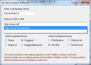 Suggesting words with the AutoComplete-Source property