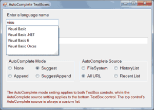 Suggesting words with the AutoComplete-Source property