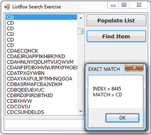 ListBox Control Search example