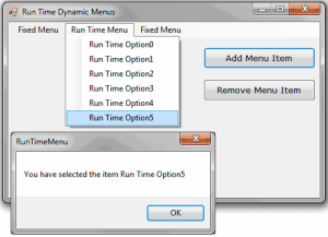 Adding and removing menu items at runtime