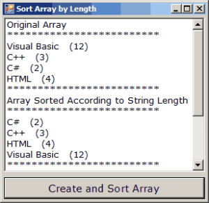 The SortArrayByLength Example