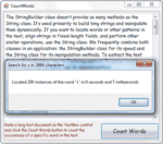 The CountWords project counts the instances of a user-supplied word in a text.