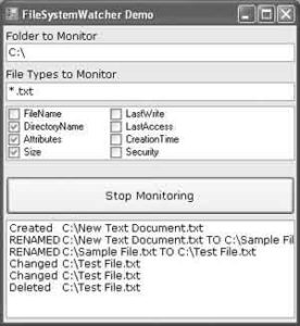 FileSystemWatcher Example