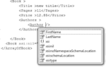 Figire 12.5 - The XML Editor can assist you in conforming to a specific schema.